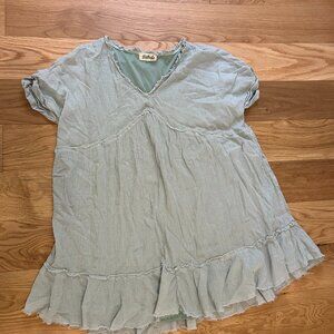 Listicle Light Green Tunic Dress Medium M